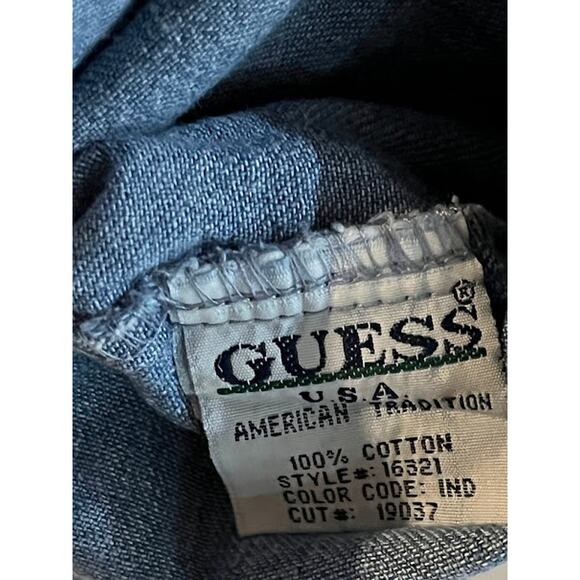 Vintage NWT GUESS Jeans USA Shirt Mens Denim 80s Size XL - Picture 5 of 6